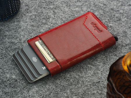 Portfel GOBI Wykonany z roślinnie garbowanej skóry Nomad czerwony