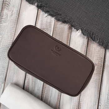 Kosmetyczka podróna skórzana ciemnobrązowa Paolo Peruzzi AY-12-BR