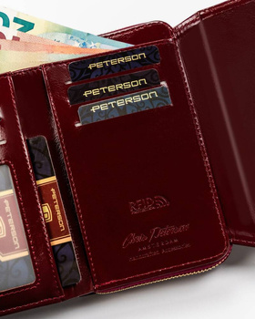 Średnich rozmiarów portfel damski ze skóry ekologicznej - Peterson