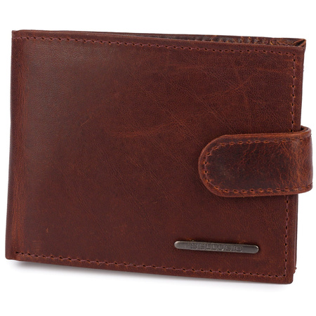 Skórzany portfel męski z systemem RFID Bellugio - koniakowy