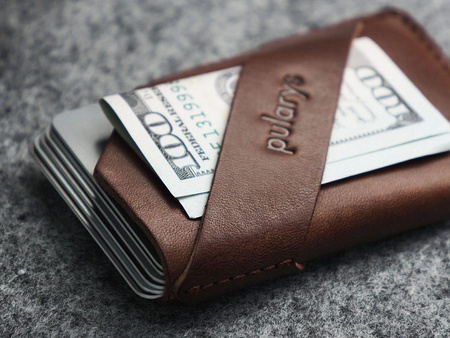 Portfel NAMIB wykonany z roślinnie garbowanej skóry Nomad brązowy