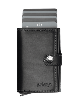 Portfel HIKER wykonany z roślinnie garbowanej skóry Nomad czarny