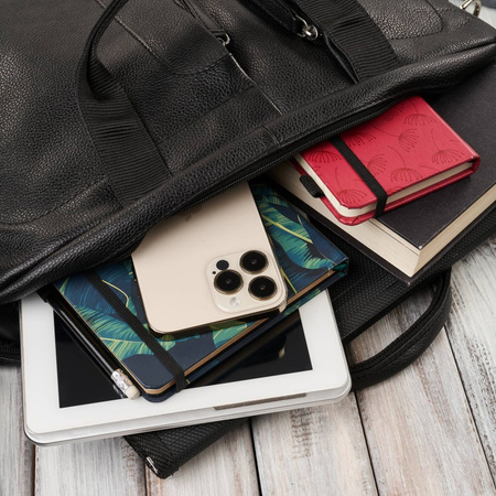 Torba męska skórzana na ramię do laptopa czarna Paolo Peruzzi E-26-BL