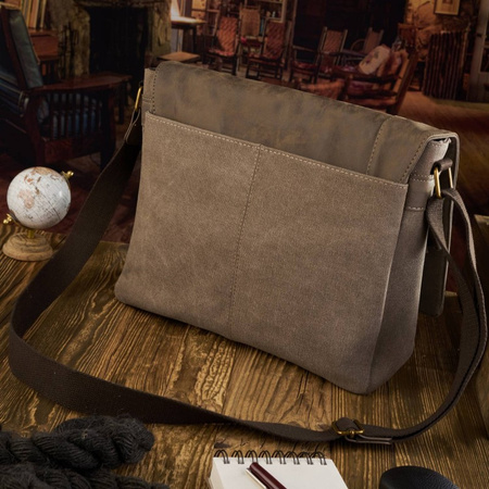 Torba męska na ramię vintage canvas SP-06-BR