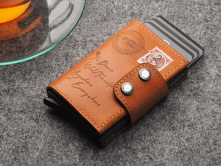 Portfel DOPPIO - POSTCARD Decor koniak