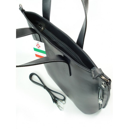 SZARA - GRAFIT WŁOSKA DUŻA TORBA SHOPPER BAG A4  SB546G2