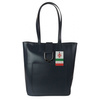 Duży shopper bag na ramię Vera Pelle , Włoska skórzana torba Szara - Grafit  SBKB11G