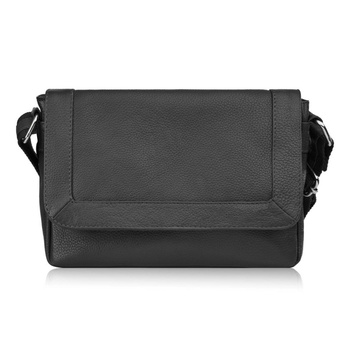 Torebka listonoszka skórzana czarna Paolo Peruzzi E-35-BL