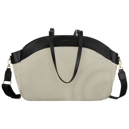 Torba damska typu shopper w beżowo-czarnym kolorze - Peterson