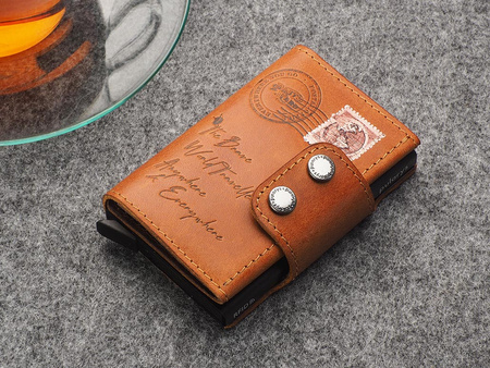 Portfel DOPPIO - POSTCARD Decor koniak