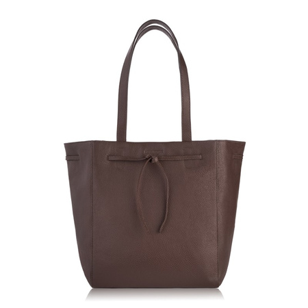 Torba shopper skórzana brązowa Paolo Peruzzi IN-64-BR na ramię