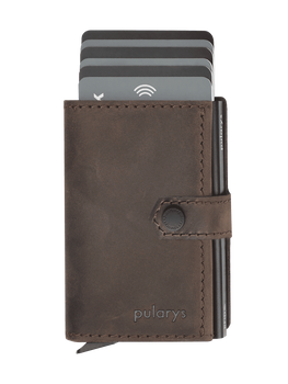 Portfel HIKER wykonany z polerowanej i woskowanej skóry Hunter brązowy