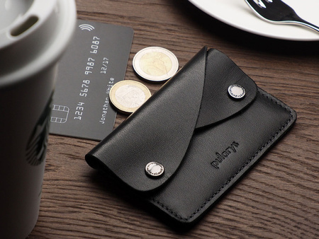 Portfel RETRO wykonany z miękkiej skóry Italia czarny