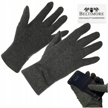 Rękawiczki damskie szare dotyk polarek BELTIMORE