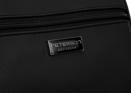 Kosmetyczka męska z ekologicznej skóry - Peterson, czarna elegancja