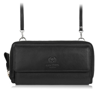 Skórzana kopertówka damska do ręki na ramię portfel damski Paolo Peruzzi T-137-BL