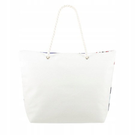 Torba Plażowa materiałowa marynarska lekka duża A4 shopper canvas Bellugio