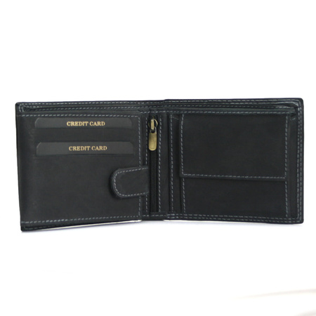 Portfel męski skóra nubuk Wild Tiger - czarny