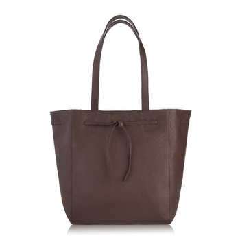 Torba shopper skórzana brązowa Paolo Peruzzi IN-64-BR na ramię