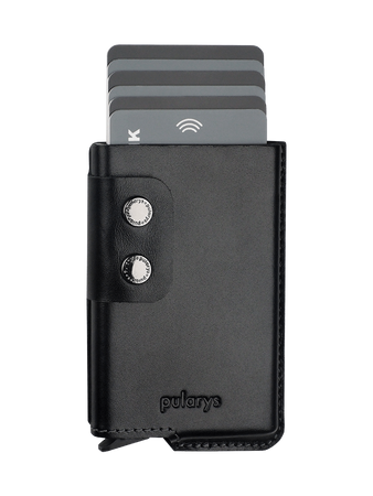 Portfel FUNKY wykonany ze skóry Italia czarny