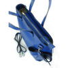Włoska torba A4 Shopper Bag Vera Pelle Niebieska SB689BLU