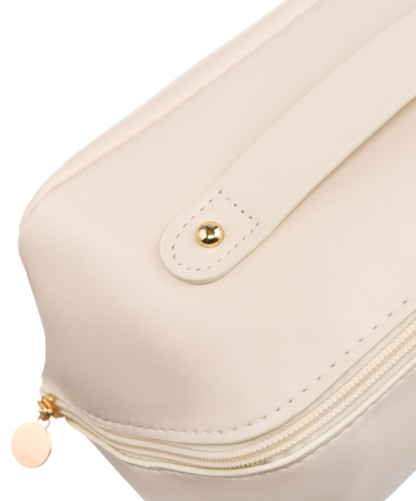 Kosmetyczka podróżna ze skóry ekologicznej - Peterson, biały organizer