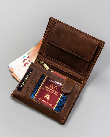 Portfel męski skórzany w pionie Peterson - duży, elegancki i praktyczny