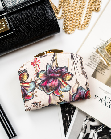 Portfel damski ekologiczny z biglem i pięknym wzorem roślinnym - Peterson