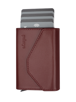 Portfel PORTER Go wykonany z miękkiej w dotyku skóry Italia wiśniowy