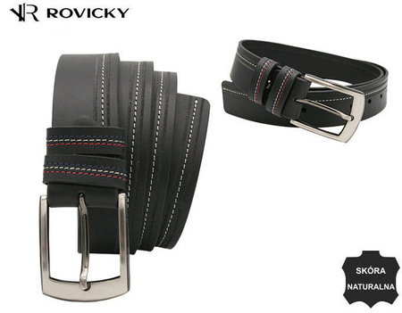 Skórzany, szeroki pasek męski - Rovicky 100