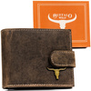 Portfel z naturalnej skóry męski na zatrzask - Buffalo Wild