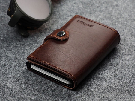 Portfel HIKER Max wykonany z roślinnie garbowanej skóry Nomad brązowy