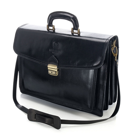 Teczka skórzana męska Paolo Peruzzi Nero04 czarna aktówka elegancka