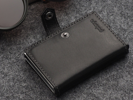 Portfel EASY WALLET wykonany z garbowanej skóry Nomad czarny