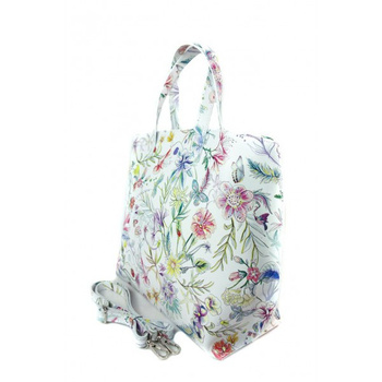 Włoska torba A4 Shopper Bag Vera Pelle Kwiaty SB689K1