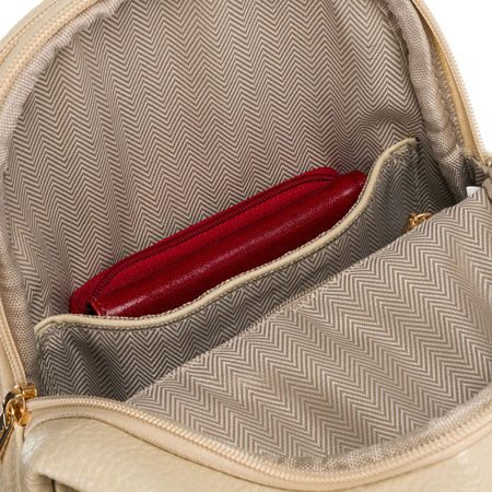 Saszetka damska beżowa crossbody z eko skóry Peterson