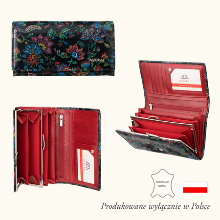 Portfel skórzany BajuBaj w granatowej elegancji dla wymagających kobiet