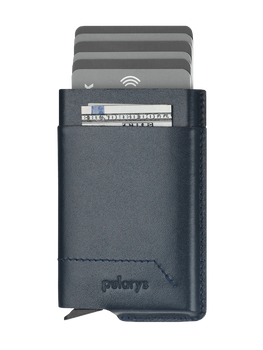 Portfel GOBI wykonany z miękkiej skóry Italia granatowy