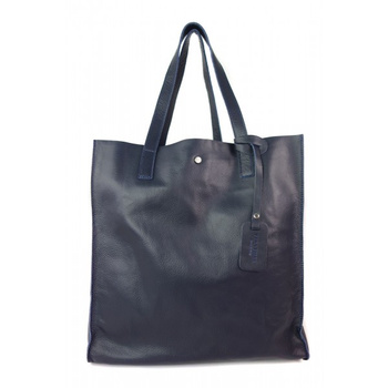 Duży pojemny worek Shopper bag na ramię A4 Vera Pelle Granatowy GL46BS