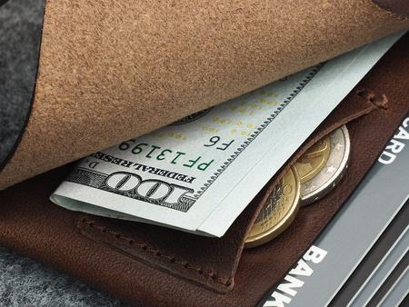 Portfel HOBBY wykonany ze skory Nomad brązowy