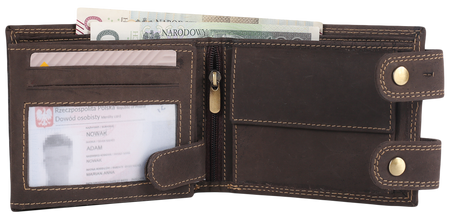 Portfel męski skórzany z RFID - Always Wild, brązowy, duży