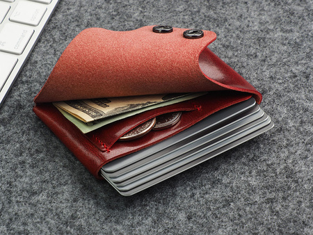 Portfel HOBBY wykonany ze skory Nomad czerwony