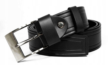 Stylowy, skórzany pasek męski z efektownymi tłoczeniami - Rovicky 110