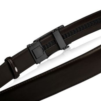 Skórzany pasek męski ELITE ciemny-braz 105-cm