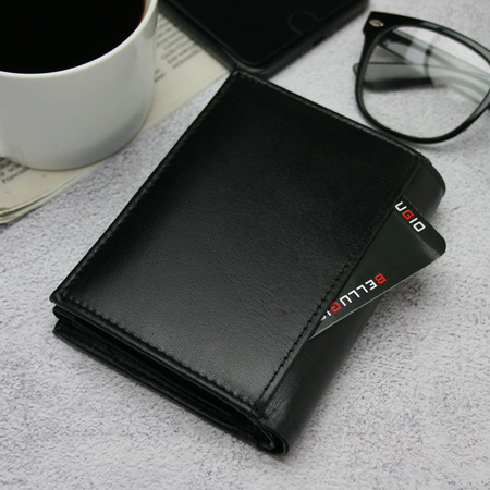 Duży portfel portfel męski skórzany Bellugio - czekoladowy brąz