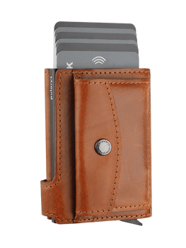 Portfel SOLO Max wykonany z roślinnie garbowanej skóry Nomad koniak