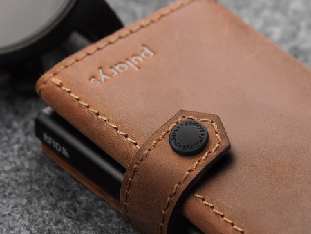 Portfel HIKER wykonany z polerowanej i woskowanej skóry Hunter koniak