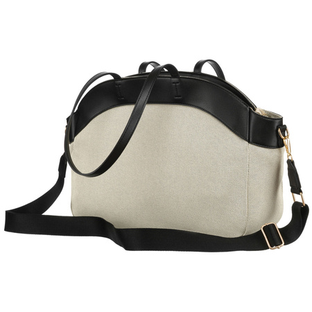 Torba damska typu shopper w beżowo-czarnym kolorze - Peterson