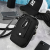 Saszetka męska cordura na ramie SP-03-BL, czarna, 2 komory