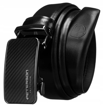 Skórzany, szeroki pasek męski z klamrą automatyczną - Peterson 95